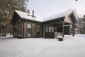 Finnlog Holzhaus Winter