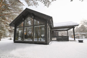 Finnlog Holzhaus Winter