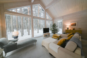 Finnlog Holzhaus Winter